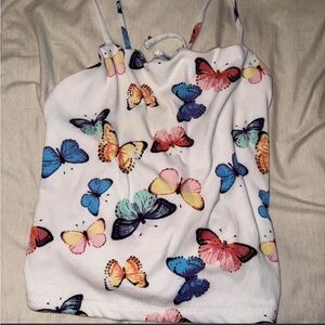 Colorful Butterfly Print Tank Top